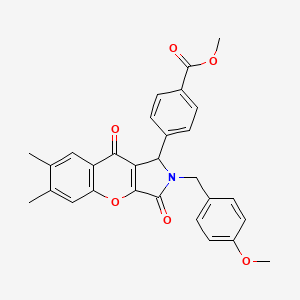 methyl 4-[2-(4-methoxybenzyl)-6,7-dimethyl-3,9-dioxo-1,2,3,9-tetrahydrochromeno[2,3-c]pyrrol-1-yl]benzoate