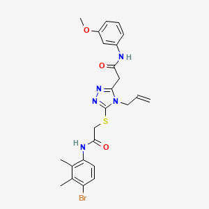 molecular formula C24H26BrN5O3S B4133256 2-[4-allyl-5-({2-[(4-bromo-2,3-dimethylphenyl)amino]-2-oxoethyl}thio)-4H-1,2,4-triazol-3-yl]-N-(3-methoxyphenyl)acetamide 