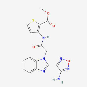 molecular formula C17H14N6O4S B4133290 methyl 3-({[2-(4-amino-1,2,5-oxadiazol-3-yl)-1H-benzimidazol-1-yl]acetyl}amino)-2-thiophenecarboxylate 