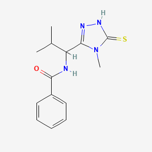 molecular formula C14H18N4OS B4133292 N-[1-(5-mercapto-4-methyl-4H-1,2,4-triazol-3-yl)-2-methylpropyl]benzamide 