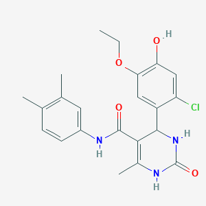 molecular formula C22H24ClN3O4 B4133301 4-(2-chloro-5-ethoxy-4-hydroxyphenyl)-N-(3,4-dimethylphenyl)-6-methyl-2-oxo-1,2,3,4-tetrahydro-5-pyrimidinecarboxamide 