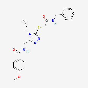 molecular formula C23H25N5O3S B4133309 N-[(4-allyl-5-{[2-(benzylamino)-2-oxoethyl]thio}-4H-1,2,4-triazol-3-yl)methyl]-4-methoxybenzamide 