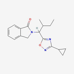 molecular formula C18H21N3O2 B4133329 2-[1-(3-cyclopropyl-1,2,4-oxadiazol-5-yl)-2-methylbutyl]-1-isoindolinone 