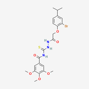 molecular formula C22H26BrN3O6S B4133340 N-({2-[(2-bromo-4-isopropylphenoxy)acetyl]hydrazino}carbonothioyl)-3,4,5-trimethoxybenzamide 