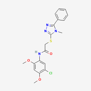 molecular formula C19H19ClN4O3S B4133342 N-(5-chloro-2,4-dimethoxyphenyl)-2-[(4-methyl-5-phenyl-4H-1,2,4-triazol-3-yl)thio]acetamide 