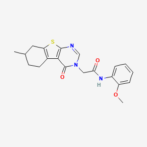 N-(2-methoxyphenyl)-2-(7-methyl-4-oxo-5,6,7,8-tetrahydro[1]benzothieno[2,3-d]pyrimidin-3(4H)-yl)acetamide