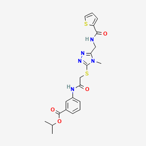 molecular formula C21H23N5O4S2 B4133378 isopropyl 3-({[(4-methyl-5-{[(2-thienylcarbonyl)amino]methyl}-4H-1,2,4-triazol-3-yl)thio]acetyl}amino)benzoate 