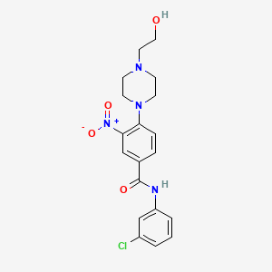 molecular formula C19H21ClN4O4 B4133381 N-(3-chlorophenyl)-4-[4-(2-hydroxyethyl)-1-piperazinyl]-3-nitrobenzamide 