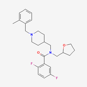 2,5-difluoro-N-{[1-(2-methylbenzyl)-4-piperidinyl]methyl}-N-(tetrahydro-2-furanylmethyl)benzamide