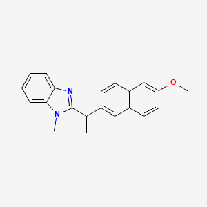 molecular formula C21H20N2O B4133405 2-[1-(6-methoxy-2-naphthyl)ethyl]-1-methyl-1H-benzimidazole 