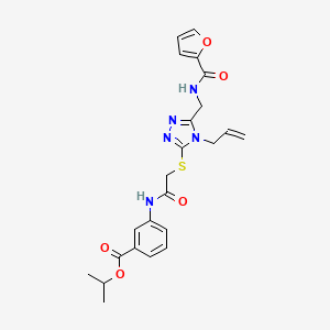 molecular formula C23H25N5O5S B4133412 isopropyl 3-{[({4-allyl-5-[(2-furoylamino)methyl]-4H-1,2,4-triazol-3-yl}thio)acetyl]amino}benzoate 