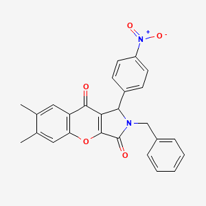 molecular formula C26H20N2O5 B4133414 2-benzyl-6,7-dimethyl-1-(4-nitrophenyl)-1,2-dihydrochromeno[2,3-c]pyrrole-3,9-dione 