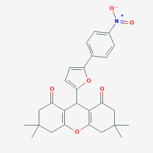 molecular formula C27H27NO6 B413342 9-(5-{4-nitrophenyl}-2-furyl)-3,3,6,6-tetramethyl-3,4,5,6,7,9-hexahydro-1H-xanthene-1,8(2H)-dione 