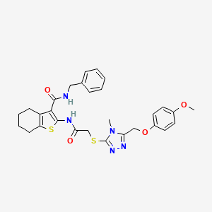 molecular formula C29H31N5O4S2 B4133422 N-benzyl-2-{[({5-[(4-methoxyphenoxy)methyl]-4-methyl-4H-1,2,4-triazol-3-yl}thio)acetyl]amino}-4,5,6,7-tetrahydro-1-benzothiophene-3-carboxamide 