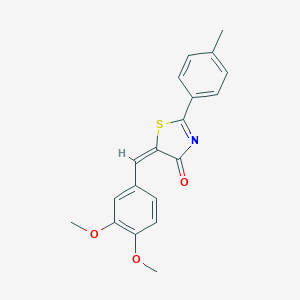 molecular formula C19H17NO3S B413344 5-(3,4-Dimethoxy-benzylidene)-2-p-tolyl-thiazol-4-one 