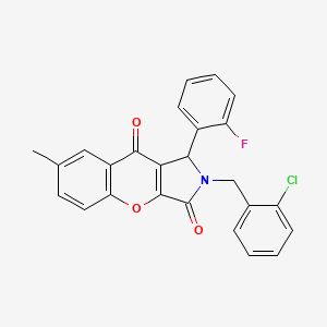 molecular formula C25H17ClFNO3 B4133442 2-(2-chlorobenzyl)-1-(2-fluorophenyl)-7-methyl-1,2-dihydrochromeno[2,3-c]pyrrole-3,9-dione 