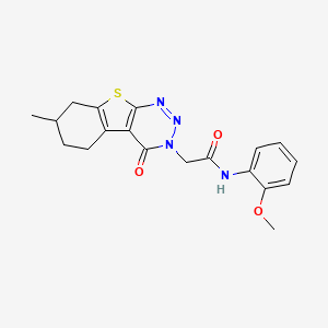 molecular formula C19H20N4O3S B4133447 N-(2-methoxyphenyl)-2-(7-methyl-4-oxo-5,6,7,8-tetrahydro[1]benzothieno[2,3-d][1,2,3]triazin-3(4H)-yl)acetamide 