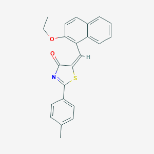 molecular formula C23H19NO2S B413345 5-[(2-ethoxy-1-naphthyl)methylene]-2-(4-methylphenyl)-1,3-thiazol-4(5H)-one 