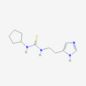 molecular formula C11H18N4S B4133481 N-cyclopentyl-N'-[2-(1H-imidazol-4-yl)ethyl]thiourea 