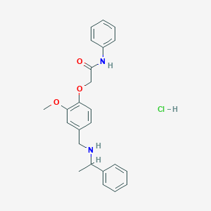 molecular formula C24H27ClN2O3 B4133484 2-(2-methoxy-4-{[(1-phenylethyl)amino]methyl}phenoxy)-N-phenylacetamide hydrochloride 