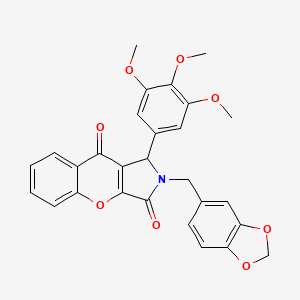 2-(1,3-benzodioxol-5-ylmethyl)-1-(3,4,5-trimethoxyphenyl)-1,2-dihydrochromeno[2,3-c]pyrrole-3,9-dione