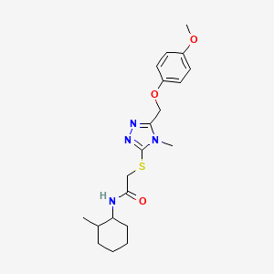 2-({5-[(4-methoxyphenoxy)methyl]-4-methyl-4H-1,2,4-triazol-3-yl}thio)-N-(2-methylcyclohexyl)acetamide