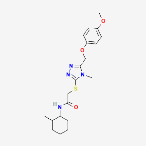 molecular formula C20H28N4O3S B4133490 2-({5-[(4-methoxyphenoxy)methyl]-4-methyl-4H-1,2,4-triazol-3-yl}thio)-N-(2-methylcyclohexyl)acetamide 