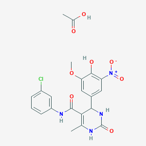 acetic acid;N-(3-chlorophenyl)-4-(4-hydroxy-3-methoxy-5-nitrophenyl)-6-methyl-2-oxo-3,4-dihydro-1H-pyrimidine-5-carboxamide