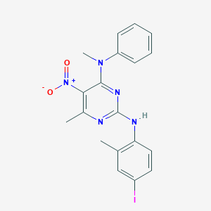5-Nitro-2-(4-iodo-2-methylanilino)-4-methyl-6-(methylanilino)pyrimidine