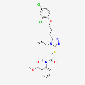 molecular formula C24H24Cl2N4O4S B4133525 methyl 2-{[({4-allyl-5-[3-(2,4-dichlorophenoxy)propyl]-4H-1,2,4-triazol-3-yl}thio)acetyl]amino}benzoate 