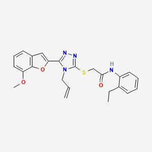 molecular formula C24H24N4O3S B4133530 2-{[4-allyl-5-(7-methoxy-1-benzofuran-2-yl)-4H-1,2,4-triazol-3-yl]thio}-N-(2-ethylphenyl)acetamide 