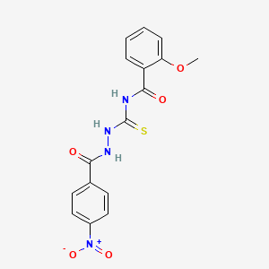 molecular formula C16H14N4O5S B4133570 2-methoxy-N-{[2-(4-nitrobenzoyl)hydrazino]carbonothioyl}benzamide 