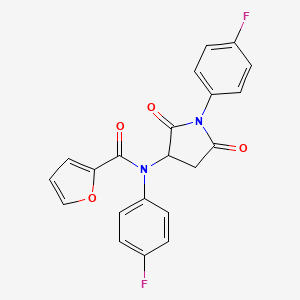molecular formula C21H14F2N2O4 B4133578 N-(4-fluorophenyl)-N-[1-(4-fluorophenyl)-2,5-dioxo-3-pyrrolidinyl]-2-furamide 