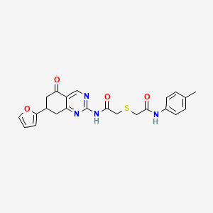molecular formula C23H22N4O4S B4133596 2-[(2-{[7-(2-furyl)-5-oxo-5,6,7,8-tetrahydro-2-quinazolinyl]amino}-2-oxoethyl)thio]-N-(4-methylphenyl)acetamide 