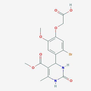 molecular formula C16H17BrN2O7 B4133599 {5-bromo-2-methoxy-4-[5-(methoxycarbonyl)-6-methyl-2-oxo-1,2,3,4-tetrahydro-4-pyrimidinyl]phenoxy}acetic acid 