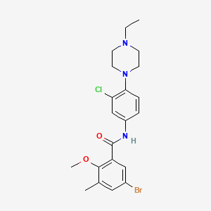 molecular formula C21H25BrClN3O2 B4133626 5-bromo-N-[3-chloro-4-(4-ethyl-1-piperazinyl)phenyl]-2-methoxy-3-methylbenzamide 