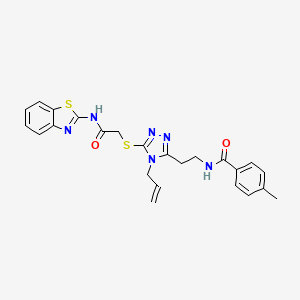 molecular formula C24H24N6O2S2 B4133639 N-[2-(4-allyl-5-{[2-(1,3-benzothiazol-2-ylamino)-2-oxoethyl]thio}-4H-1,2,4-triazol-3-yl)ethyl]-4-methylbenzamide 