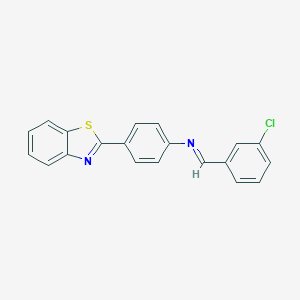 molecular formula C20H13ClN2S B413364 N-[4-(1,3-benzothiazol-2-yl)phenyl]-N-(3-chlorobenzylidene)amine 