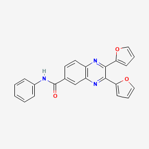 molecular formula C23H15N3O3 B4133641 2,3-di-2-furyl-N-phenyl-6-quinoxalinecarboxamide 