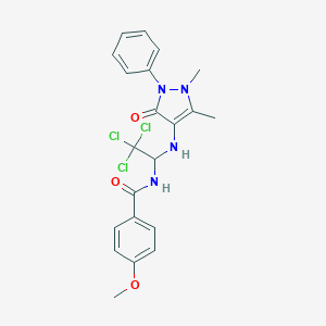 4-methoxy-N-{2,2,2-trichloro-1-[(1,5-dimethyl-3-oxo-2-phenyl-2,3-dihydro-1H-pyrazol-4-yl)amino]ethyl}benzamide