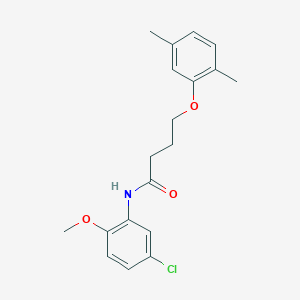 molecular formula C19H22ClNO3 B4133655 N-(5-chloro-2-methoxyphenyl)-4-(2,5-dimethylphenoxy)butanamide 