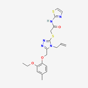 molecular formula C20H23N5O3S2 B4133659 2-({5-[(2-ethoxy-4-methylphenoxy)methyl]-4-(prop-2-en-1-yl)-4H-1,2,4-triazol-3-yl}sulfanyl)-N-(1,3-thiazol-2-yl)acetamide 