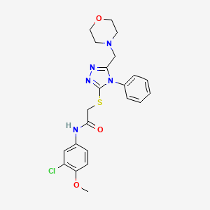 molecular formula C22H24ClN5O3S B4133667 N-(3-chloro-4-methoxyphenyl)-2-{[5-(4-morpholinylmethyl)-4-phenyl-4H-1,2,4-triazol-3-yl]thio}acetamide 