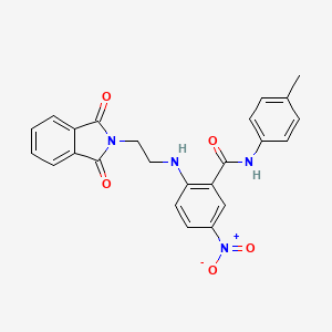molecular formula C24H20N4O5 B4133677 2-{[2-(1,3-dioxo-1,3-dihydro-2H-isoindol-2-yl)ethyl]amino}-N-(4-methylphenyl)-5-nitrobenzamide 