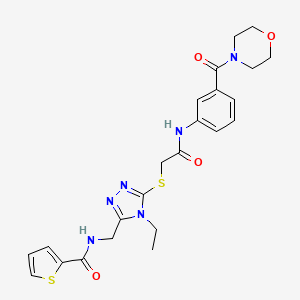 molecular formula C23H26N6O4S2 B4133692 N-({4-ethyl-5-[(2-{[3-(4-morpholinylcarbonyl)phenyl]amino}-2-oxoethyl)thio]-4H-1,2,4-triazol-3-yl}methyl)-2-thiophenecarboxamide 