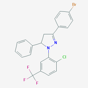 3-(4-bromophenyl)-1-[2-chloro-5-(trifluoromethyl)phenyl]-5-phenyl-4,5-dihydro-1H-pyrazole