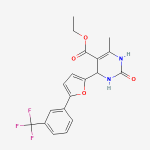 molecular formula C19H17F3N2O4 B4133713 ethyl 6-methyl-2-oxo-4-{5-[3-(trifluoromethyl)phenyl]-2-furyl}-1,2,3,4-tetrahydro-5-pyrimidinecarboxylate 