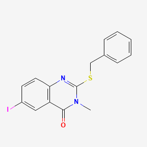 molecular formula C16H13IN2OS B4133719 2-(benzylthio)-6-iodo-3-methyl-4(3H)-quinazolinone 