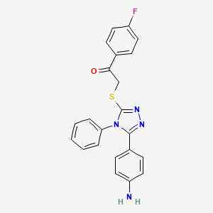 molecular formula C22H17FN4OS B4133724 2-{[5-(4-aminophenyl)-4-phenyl-4H-1,2,4-triazol-3-yl]thio}-1-(4-fluorophenyl)ethanone 