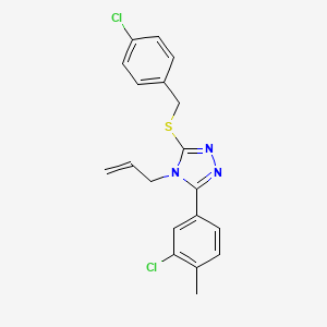 molecular formula C19H17Cl2N3S B4133728 4-allyl-3-[(4-chlorobenzyl)thio]-5-(3-chloro-4-methylphenyl)-4H-1,2,4-triazole 